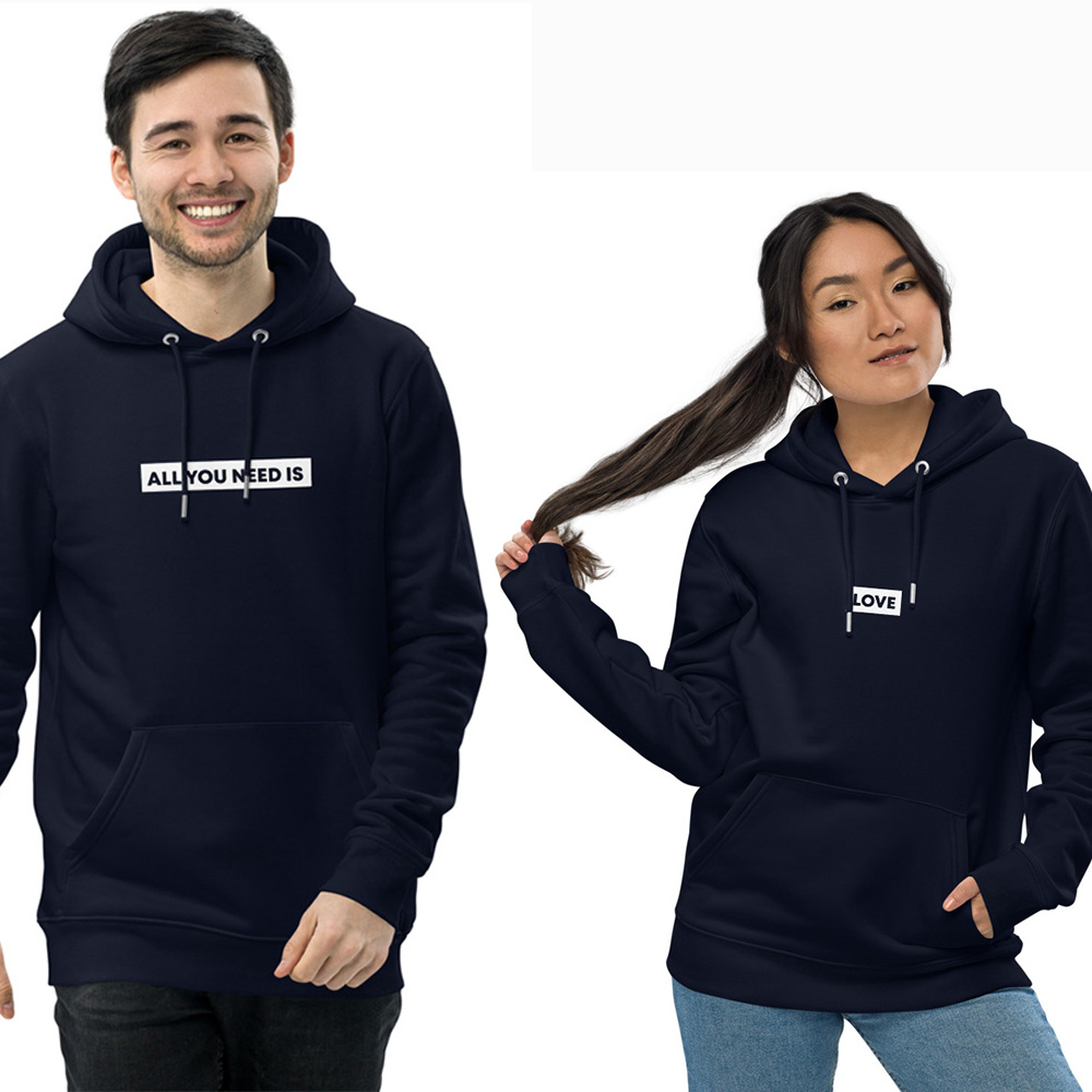 „All you need is… Love“ – Set mit 2 Hoodies für Erwachsene