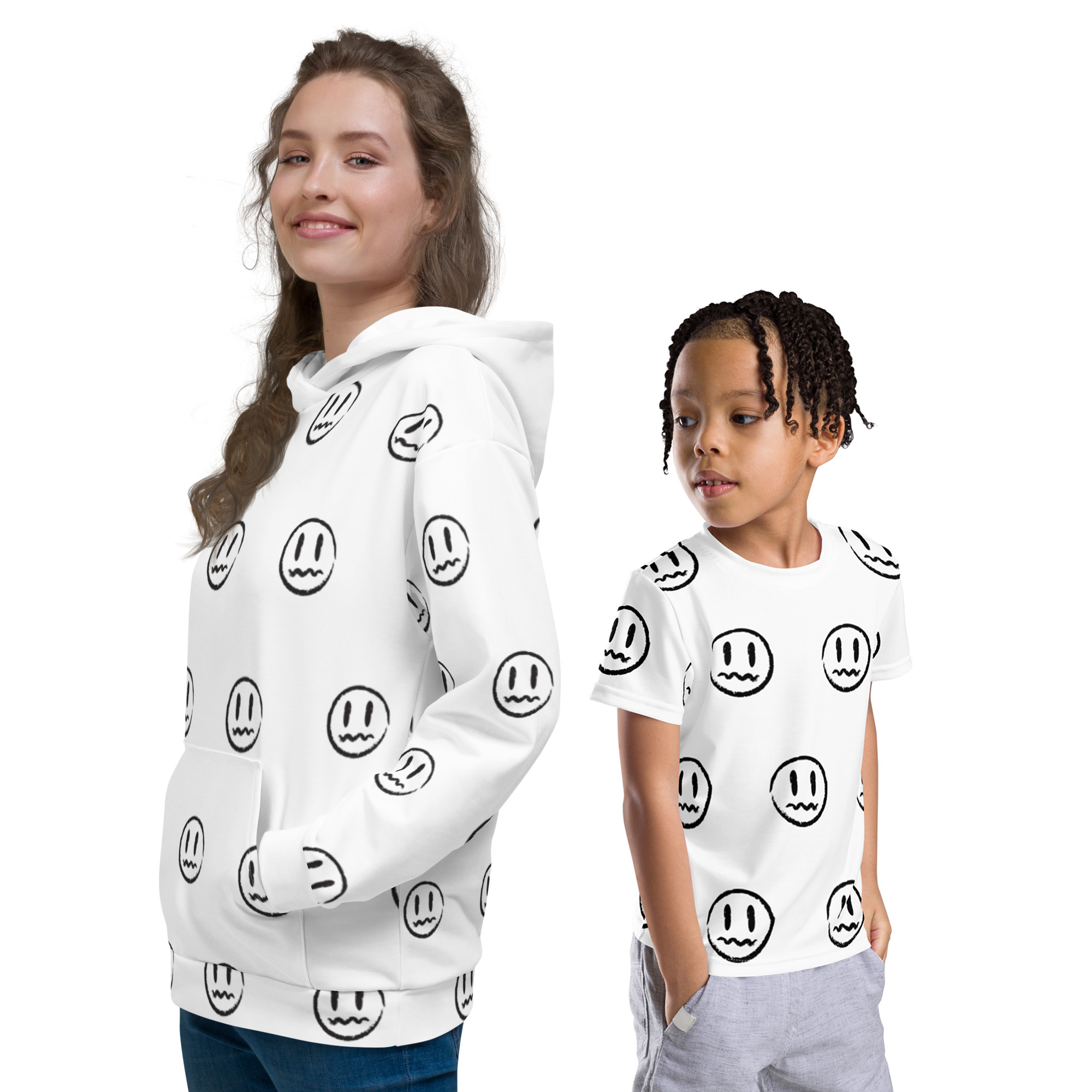 „Smiley“ – Set mit Hoodie & Shirt