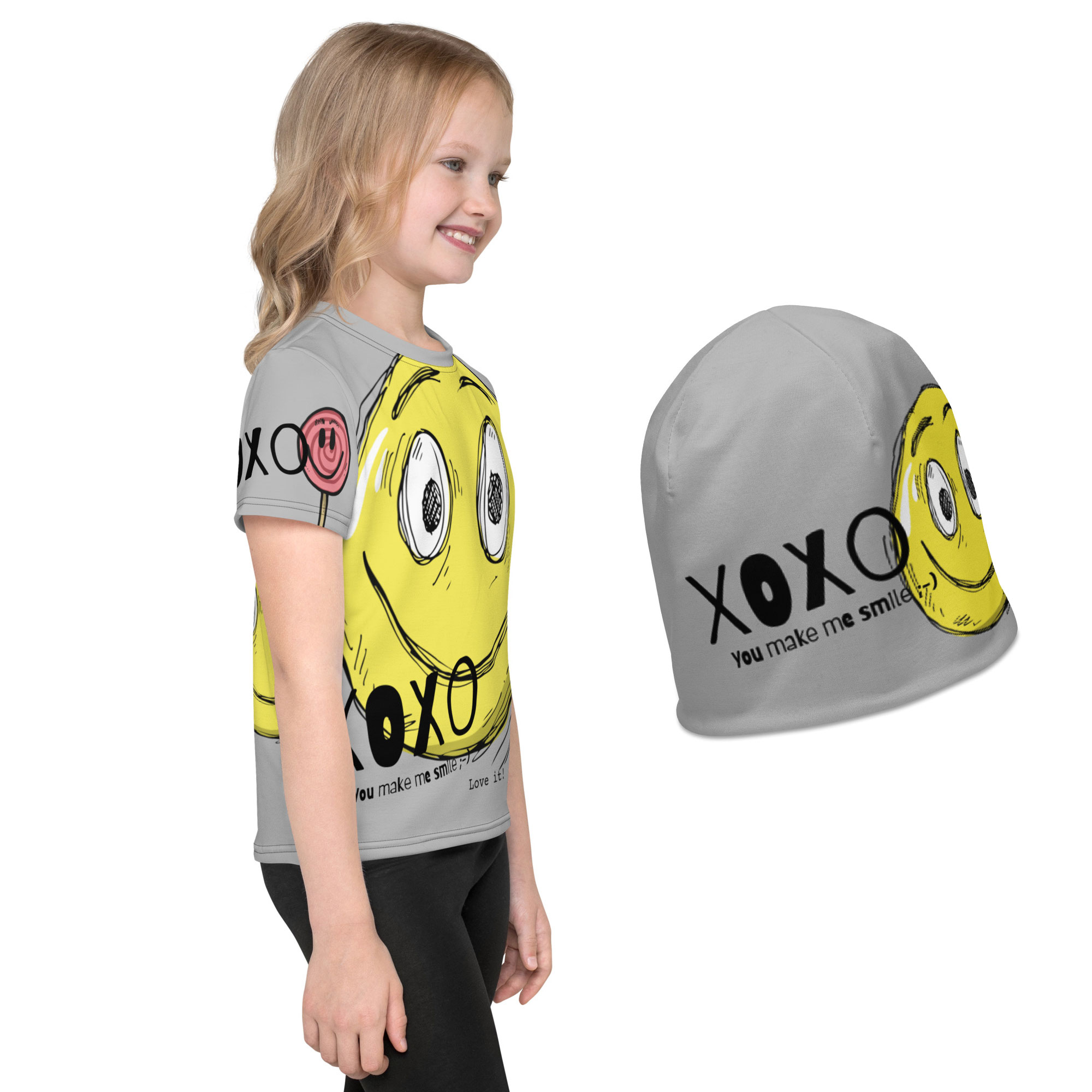 „Smile“ – Kinderset mit Shirt und Beanie