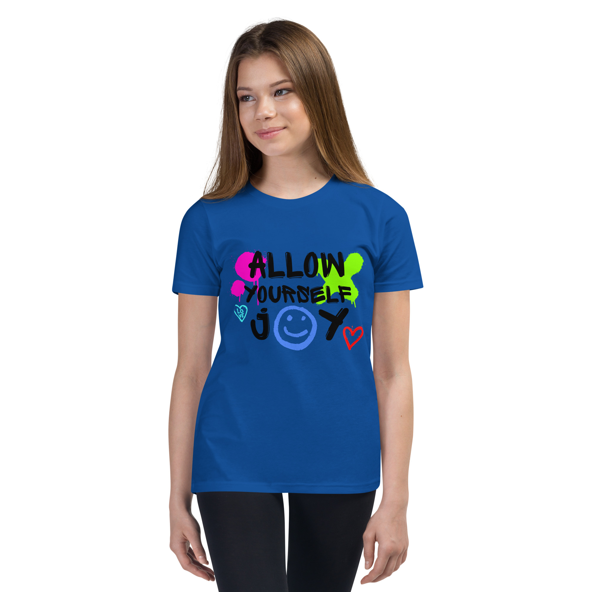 „Allow yourself joy“ – Kurzärmeliges T-Shirt für Kinder