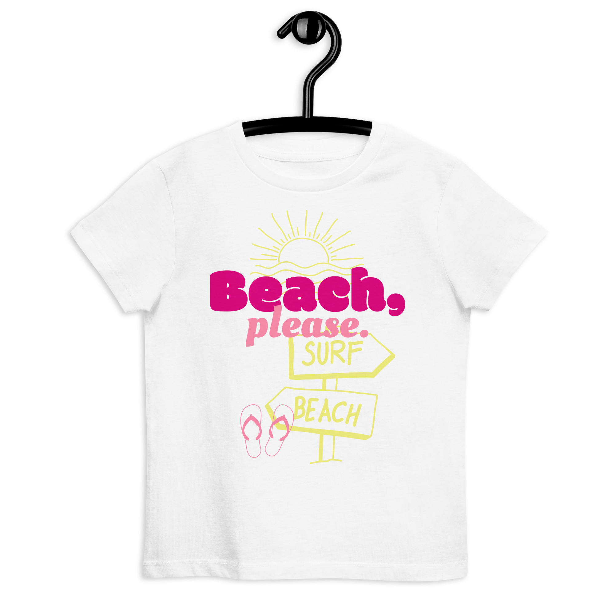 „Beach, please.“ – Kindershirt aus Bio-Baumwolle