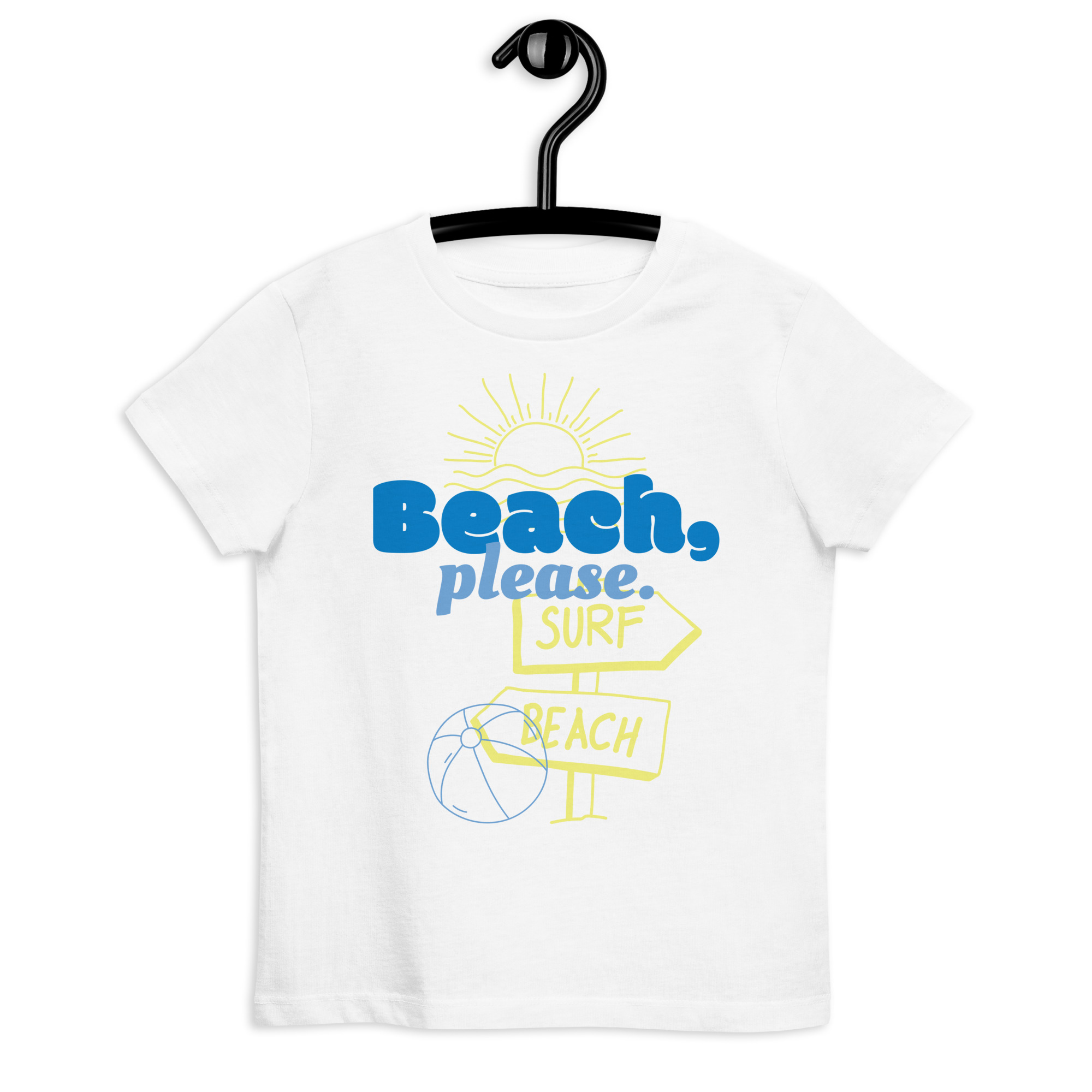 „Beach, please.“ – Kindershirt aus Bio-Baumwolle