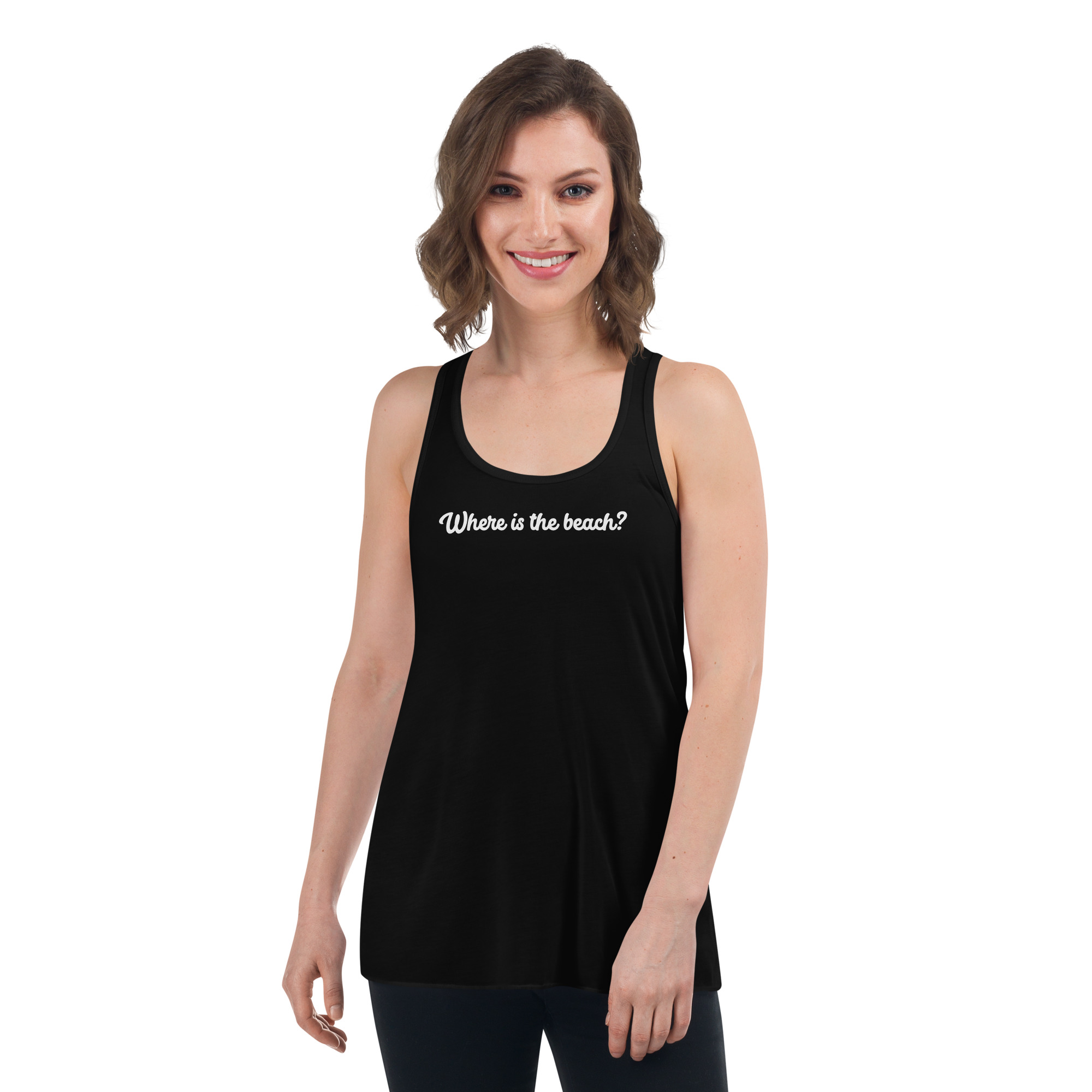 „Where is the beach?“ – Tank-Top für Damen